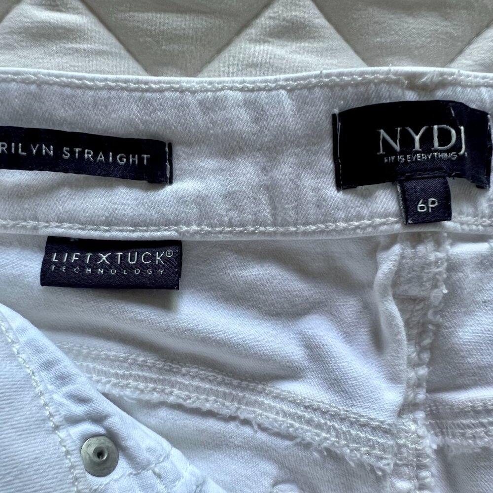 NYDJ White "Marilyn Straight" Cuffed Capris - Picture 6 of 6